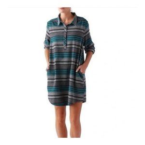 PATAGONIA Heywood Flannel Pinyon Stripe Organic Cotton Shirt Dress